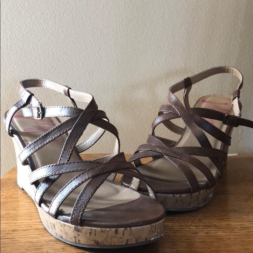 Jellypop Tan Wedges with Straps